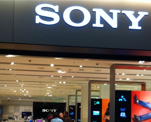 abcMIX LED signages for Sony retail stores logo update and re-branding